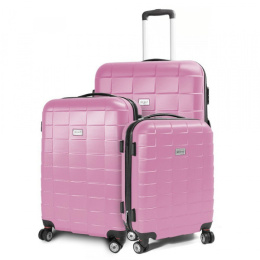 Zestaw walizek podróżnych ABS SQUARES Jasny różowy XL, L, M