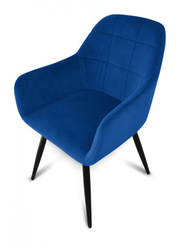 Krzesło fotel welurowy niebieski x2